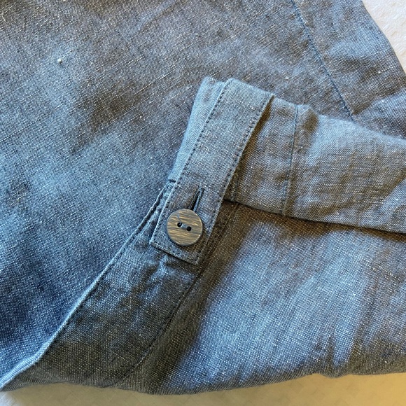 I Jill PureJill Cropped Linen Pants Chambray XL NWOT - Picture 5 of 8